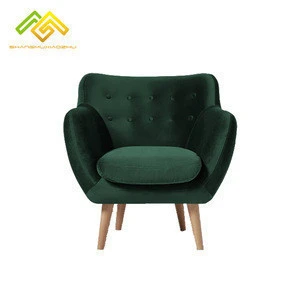 Simple living room furniture 1 seat sofa velvet modern single chair
