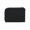 simple mini RFID Genuine vegetable leather card wallet with zipper