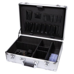 Small Aluminum Hard Case Briefcase Silver Carrying Case Flight Cases Portable Equiment Tool Case