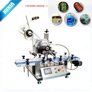 Small Fully Automatic desktop vertical flat bottle labeling machine for bottle top surface