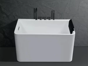 Small Tub with Comfortable Cushion Solid Surface Home Independent Acrylic Bathtub