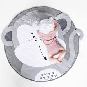 Soft Children crawling carpet mat round soft cartoon animals baby game play mat for baby