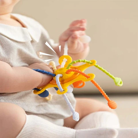 Buy Soft Silicone Pull String Toys Sensory Montessori Manhattan Ball ...