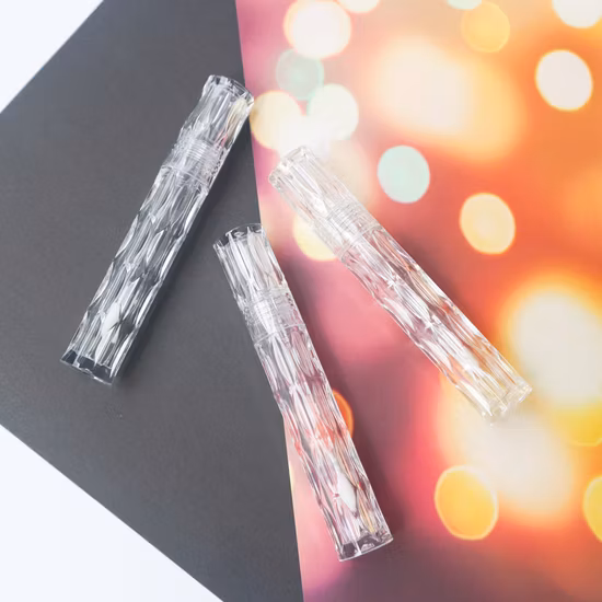 Diamond Design 4.5ml PETG Material Lipgloss Tube Transparent Round Plastic Empty Lipgloss Container Cosmetics Packaging Tube