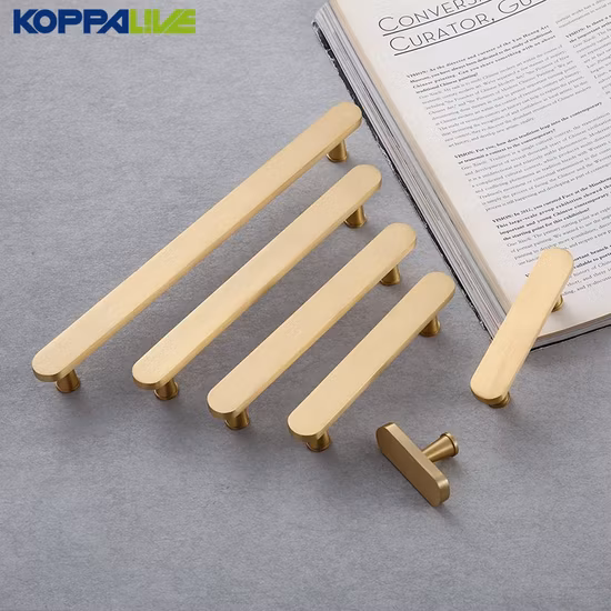 Koppalive Gold Cupboard Drawer Handles for Cabinet Door Black Pull Brushed Brass Kitchen Handles