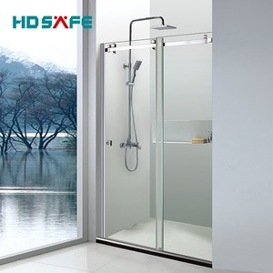 Stainless steel frameless sliding shower glass door shower enclosure