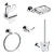 Import Stainless steel toilet hardware bath fitting set bathroom accessories from China