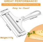Stainless Steel Wire Cheese Slicer Adjustable Thickness Cheese Cutter Kitchen Cooking Tool