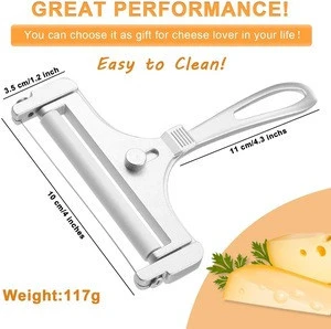 Stainless Steel Wire Cheese Slicer Adjustable Thickness Cheese Cutter Kitchen Cooking Tool