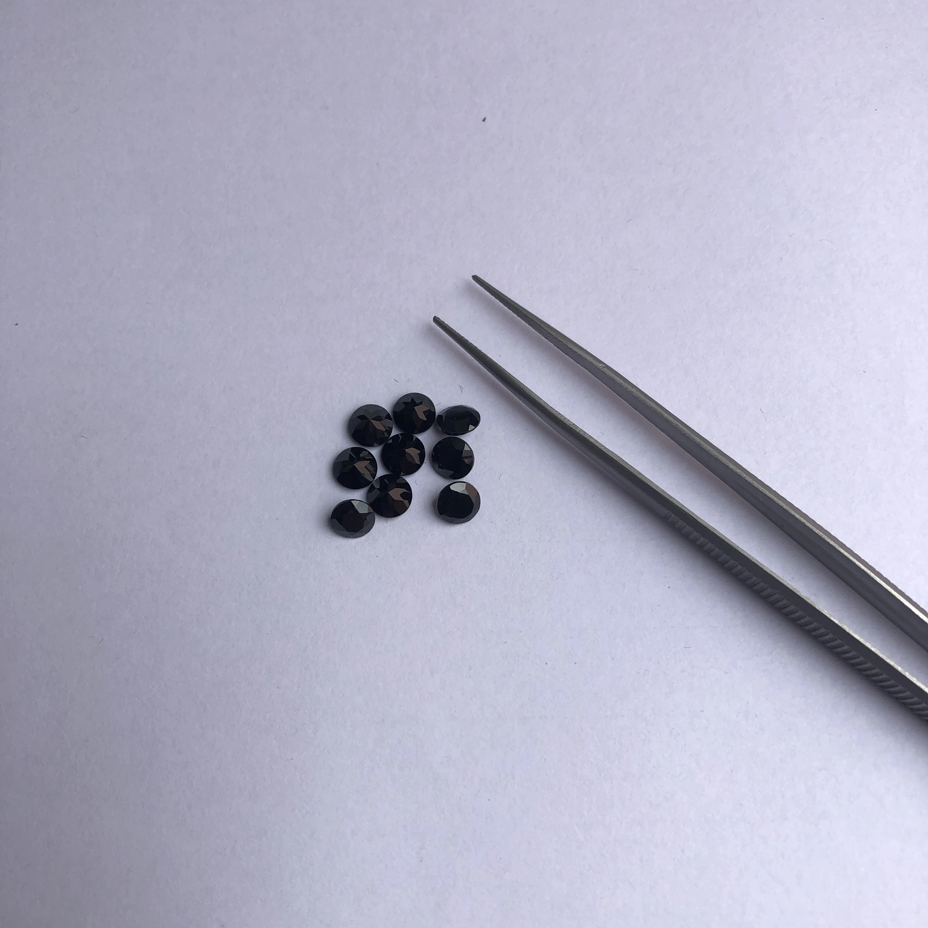 Stone 2mm Natural Black Onyx Cut Faceted Round Gemstone - Semi Precious Stones for Jewelry Making from Wholesale Factory Price