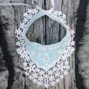 Sublimation Fancy Waterproof Lace Fabric Infant Baby Bibs