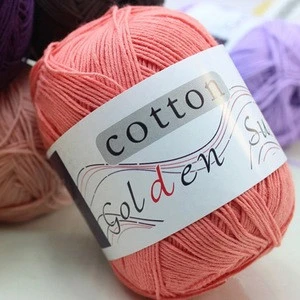 Super soft and hot sale pure color organic cotton knitting yarn for baby wear