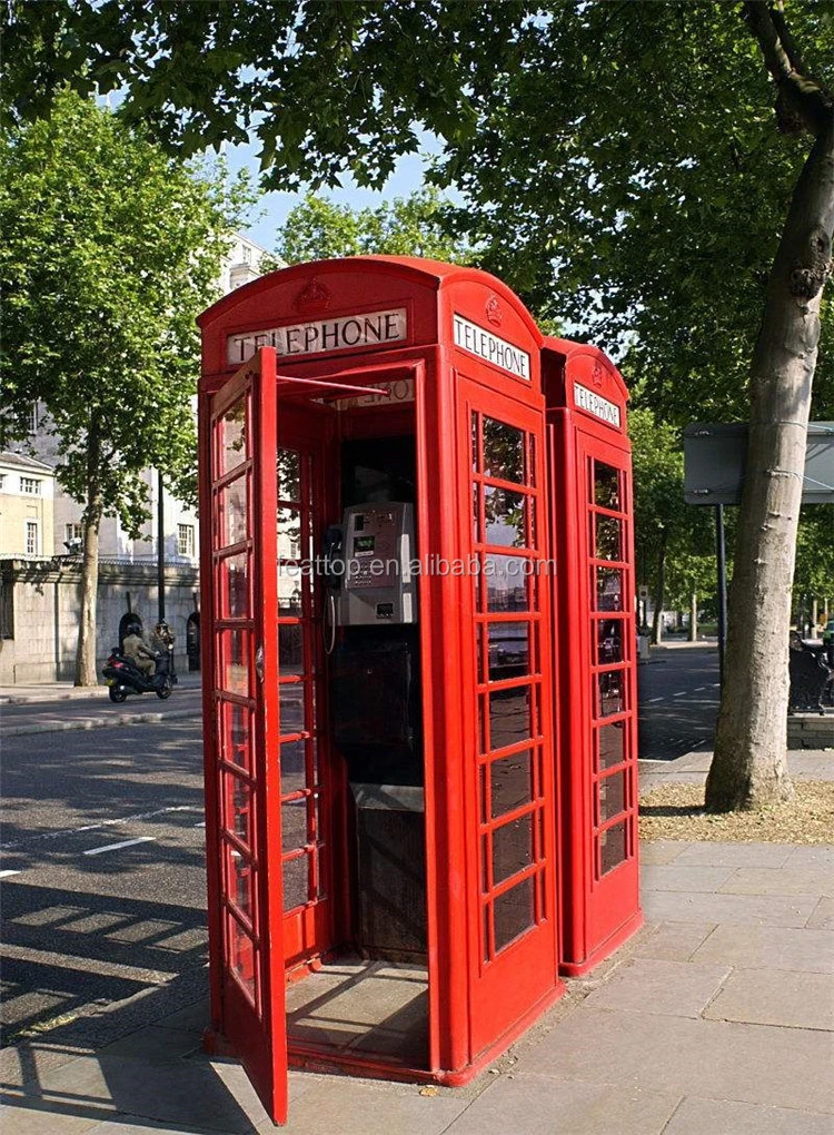 Support OEM Metal Material London phone booth for indoor
