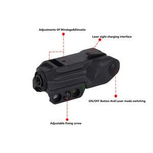 Tactical Laser Sight Compact Rechargeable Green Dot Sight 515nm for Pistol Rifle Handguns Hunting Shooting Accessories