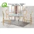 Import TH306 Simple style metal glass dining table set banquette dining room furniture from China
