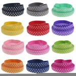 The latest style 1.5cm printed point elastic edging knotted smooth elastic band hair band