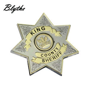 The Walking Dead Uniform Star King County Sheriff Letter Badge Brooch Gaes Cosplay Lapel Pin Brooches