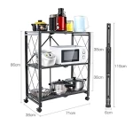 TMJ-2249 Custom good quality iron seasoning rack layer multi-role hanging shelf foldable storage stacking Kitchen Accessories