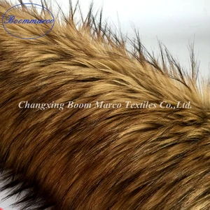 top dyed polyester jacquard faux fur fabric