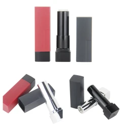Top quality biodegradable lipstick tube fashionable matte solid lipstick in black tube aluminum lipstick case