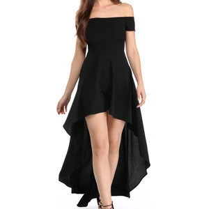 Top Sell Sexy Red High Low Hem Off Shoulder Party Cocktail Dress