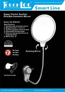 TouchLoc DG-SFM1001 Bathroom vaccum suction cup  wallmount rotating mirror with magnifier
