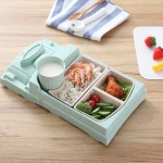 train shape bamboo fiber dinnerware degradable kid dinnerware set