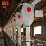 ^Transparent pig feed dispenser/drop feeder of pigs feeding line