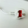 UK  standard  white color power cord,power cable with fused 3 pin plug