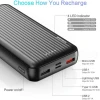 Ultra Slim Light Weight Power Bank USB C Mirco 2 USB Ports Charge External Battery Pack Textured Corrugated Shell Power Bank