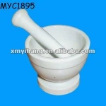 Unique Custom Mini White ceramic mortar and pestle