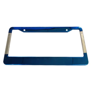 US Canada Titanium Roast Blue Stainless Steel Car License Plate Frame Holder