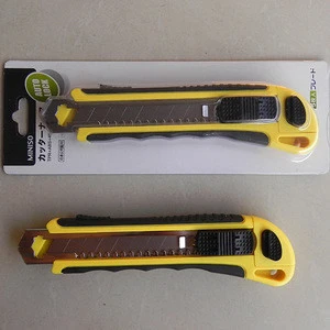 utility knife of three running blades,auto retractable utility knife with logo card