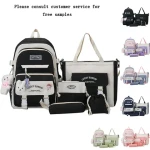 Value set 5 piece set shoulder bag pencil bag backpack Junior High School Students School Bag Boys Cute Girls Backpack Kids