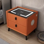 Various Colors Available Smart Bedside Table With Wireless Charger & Speaker Bedroom Wooden Nightstand