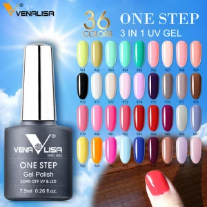 VENALISA Fast Dry Sunlight One Step Gel Nail Polish UV LED Soak Off 7.5ml 3 in 1 Gel Nail Polish Enamel Color Varnish Gel Nails
