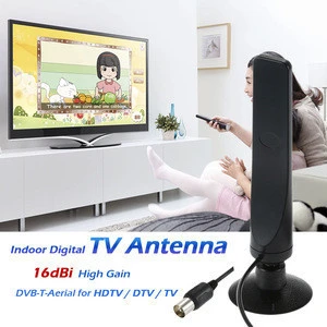 w16YG Indoor Digital TV Antenna 16dBi High Gain Full HD 1080p VHF / UHF DVB-T-Aerial F Male Connector for DTV / TV F Male