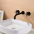 Import Wall Mounted 2 Handle Bathroom Basin Faucet Hot  Cold Mixer Tap, Black and Brushed Gold and Brushed Rose Gold, Dual Handle from China