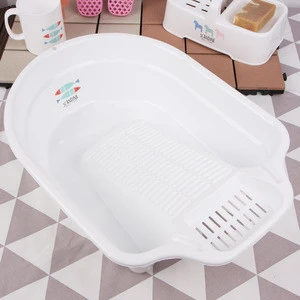 Wash Basin with Washboard Simple Design Plastic With Print
