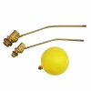 water tank level controller  bent handle Brass float floating ball valve with yellow plastic ball