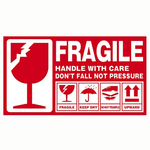 Waterproof Fragile Stickers Warning Labels Adhesive Sticker X 3 Moving Box Shipping Label Handle with Care 2 Paper 1 Roll