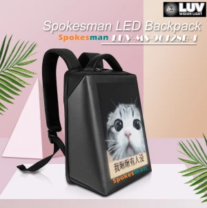 Waterproof Smart LED Screen Dynamic Backpack DIY Light City Backpack