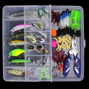 WEIHE 103pcs artificial bait minnow crank spoon fishing lure set with pp box