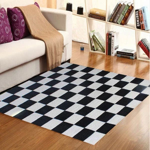 white chinese square chess rug