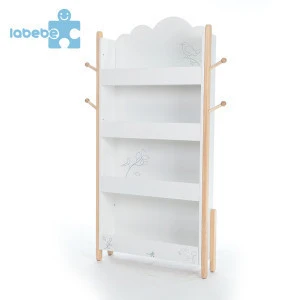white popular bookcase wooden case quality modern kids book shelf