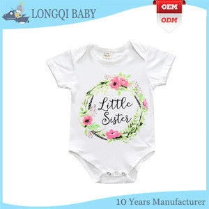 white sisters and brothers baby clothing sets organic cotton short sleeve baby romper fashion alphabet design baby onesie