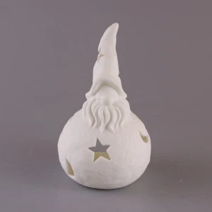 white un-glazed ceramic christmas santa claus ornament decorations supplies