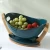 Import Wholesale Ceramic Vegetables Fruits Salad Bowl Container Banquet Ceramic Fruit Dish Plate with Bamboo Stand Holder from China