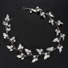Wholesale Handmade Luxury Alloy Leaf Pearls Bridal Hair Band Headband Wedding Hair Accessories