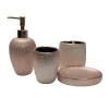 wholesale high quality luxury custom 4 pcs electroplated ceramic rose gold bathroom accessories set